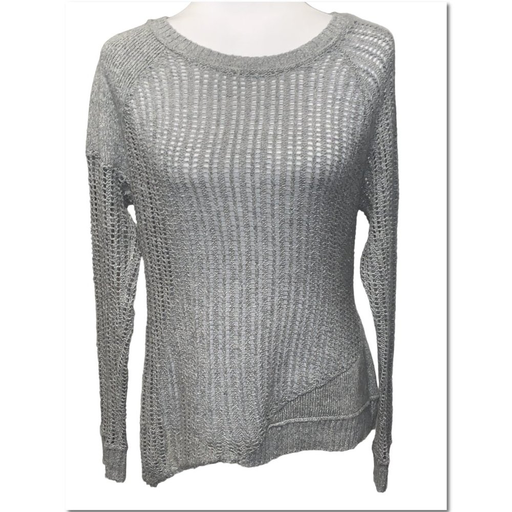 Converse One Star Gray Lightweight Asymmetrical Sweater Size Medium EUC - Picture 3 of 6